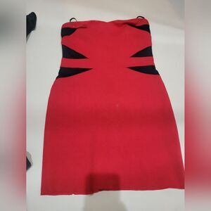Forever 21 Red and Black Strapless dress size small